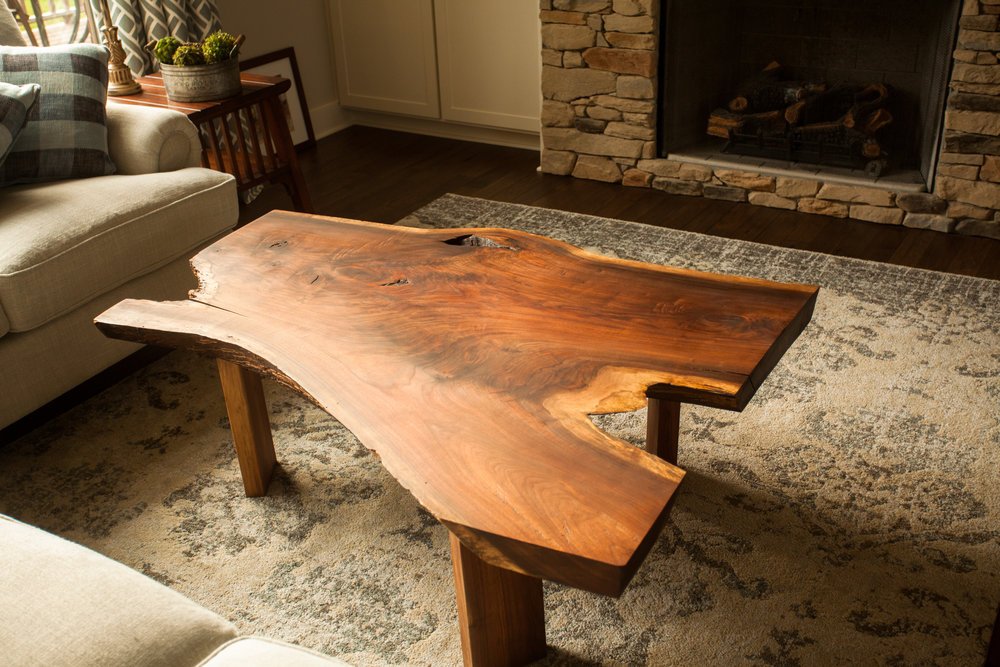 Black Walnut Coffee table handcrafted by the father and son duo at Woods of Wisdom.